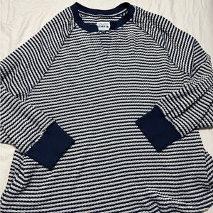 American Eagle Outfitters Navy and White Striped Sweater